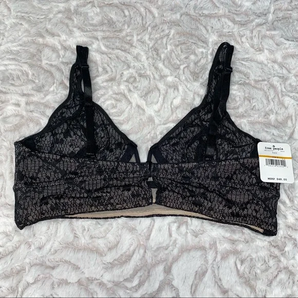 Free People Tameeka Underwire Sheer Lace Bra - NWT - Black - $48 retail - Picture 6 of 9